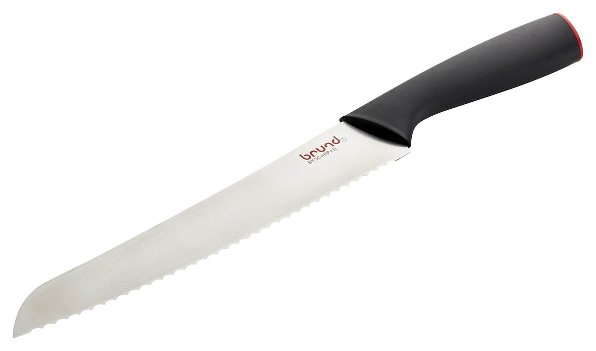 DISCONTINUED BRUND BY SCANPAN Easy Cut 8.25'' Bread Knife with Cover