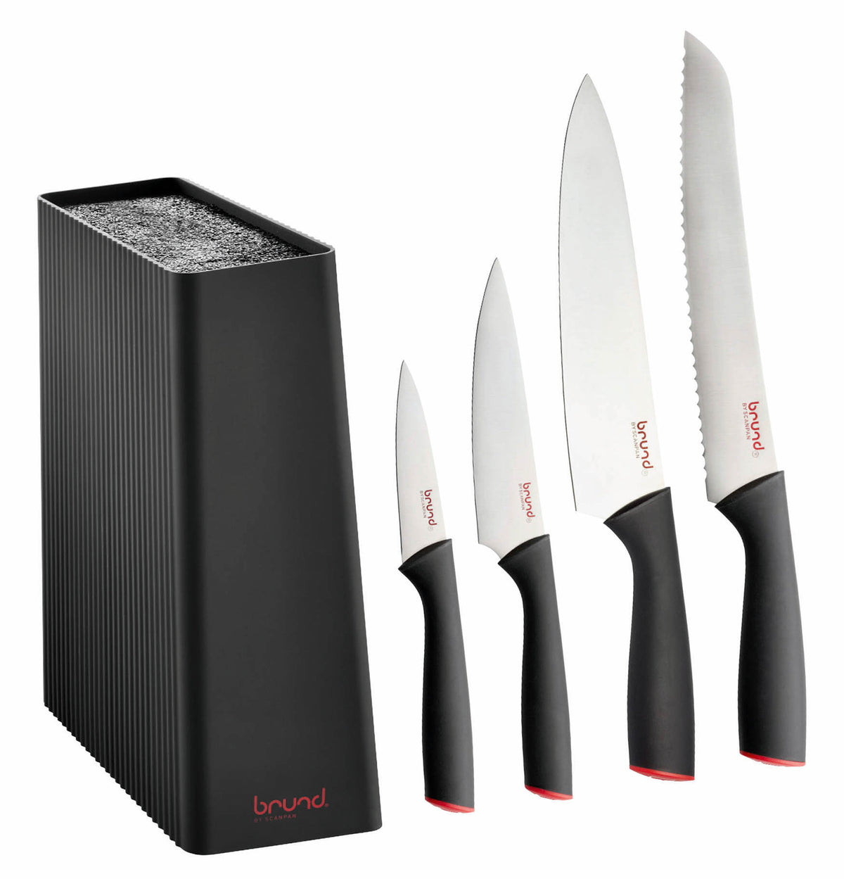 BRUND BY SCANPAN Easy Cut 5-Piece Knife Block Set